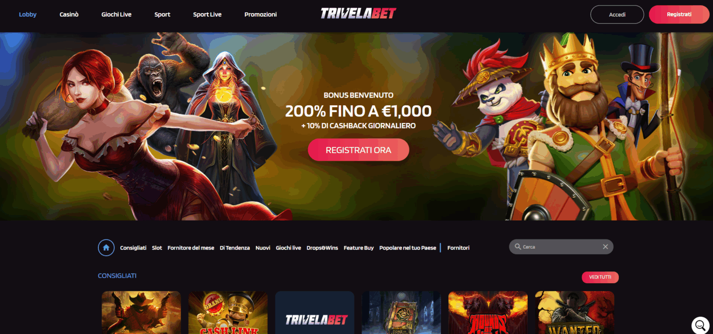 TrivelaBet Slot e promozioni
